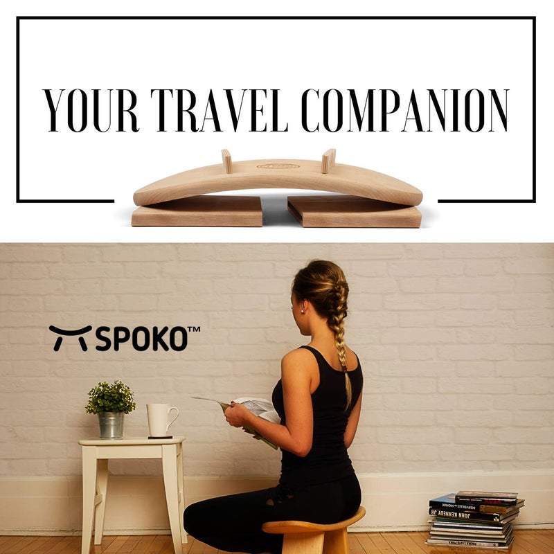 SPOKO Meditation Bench Chair, Travel Version, The Original Posture Certified Wood Kneeling Stool, Best Ergonomic Wooden Chair, Perfect Seat for Yoga, Prayer, Seiza - Image 4